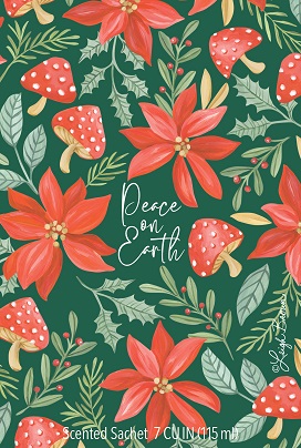 PEACE ON EARTH POINSETTIAS SACHET